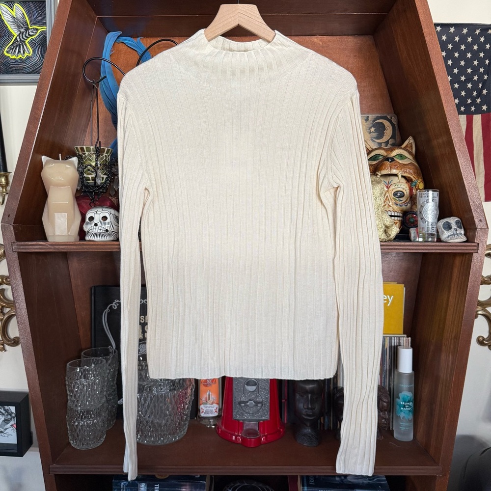 Reformation - Cori Rib Funnel Neck Sweater - Almond - Women’s Large - Picture 6 of 10